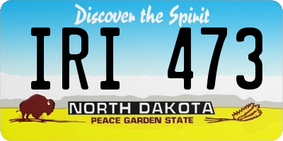ND license plate IRI473