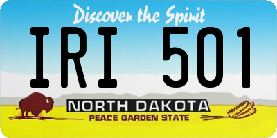 ND license plate IRI501