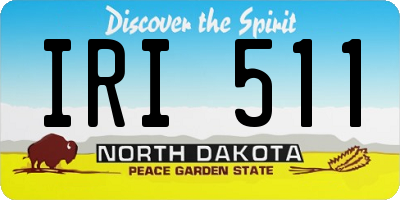 ND license plate IRI511