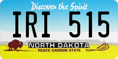 ND license plate IRI515