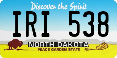 ND license plate IRI538