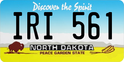ND license plate IRI561
