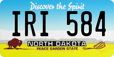 ND license plate IRI584