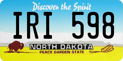 ND license plate IRI598