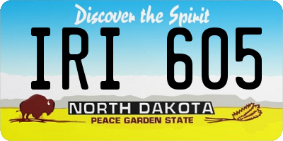 ND license plate IRI605