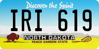 ND license plate IRI619