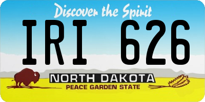 ND license plate IRI626