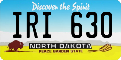 ND license plate IRI630