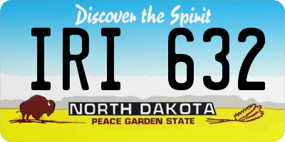 ND license plate IRI632