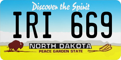 ND license plate IRI669