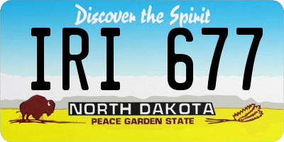 ND license plate IRI677