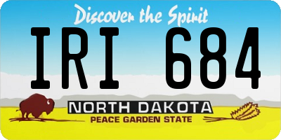 ND license plate IRI684