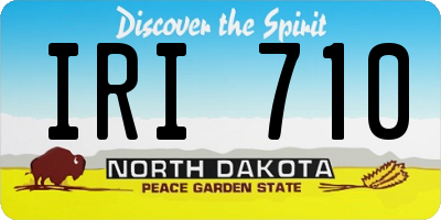 ND license plate IRI710