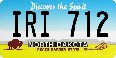 ND license plate IRI712