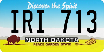 ND license plate IRI713