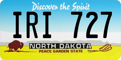 ND license plate IRI727