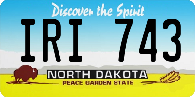ND license plate IRI743