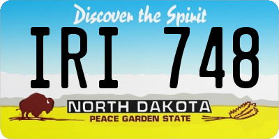 ND license plate IRI748