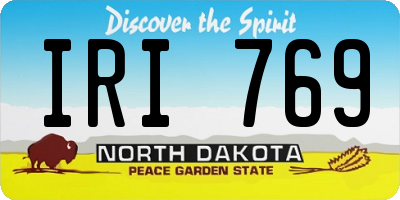 ND license plate IRI769