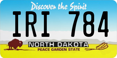 ND license plate IRI784