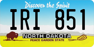 ND license plate IRI851