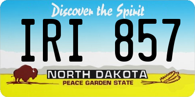 ND license plate IRI857