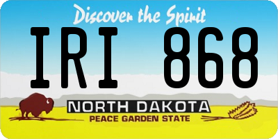 ND license plate IRI868