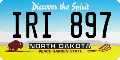 ND license plate IRI897