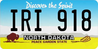ND license plate IRI918