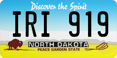 ND license plate IRI919
