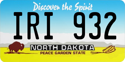 ND license plate IRI932