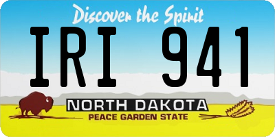 ND license plate IRI941