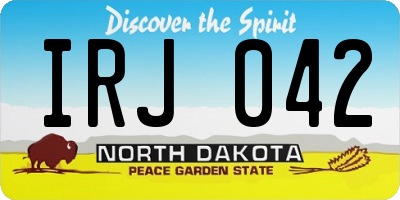 ND license plate IRJ042