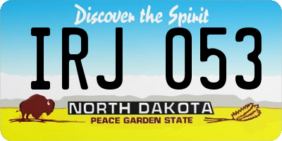 ND license plate IRJ053
