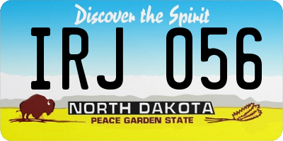 ND license plate IRJ056