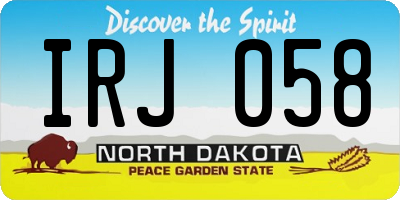 ND license plate IRJ058