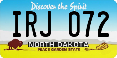 ND license plate IRJ072