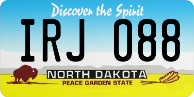 ND license plate IRJ088
