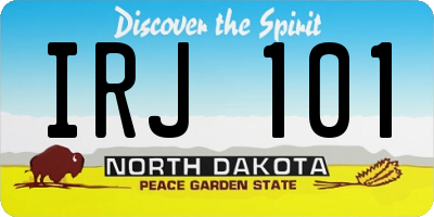 ND license plate IRJ101