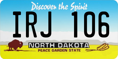 ND license plate IRJ106