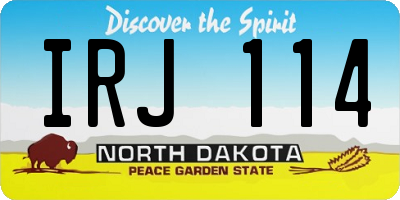 ND license plate IRJ114