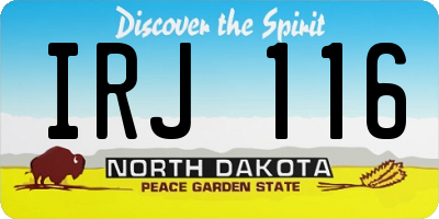 ND license plate IRJ116