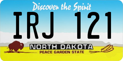 ND license plate IRJ121