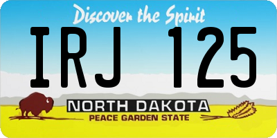 ND license plate IRJ125