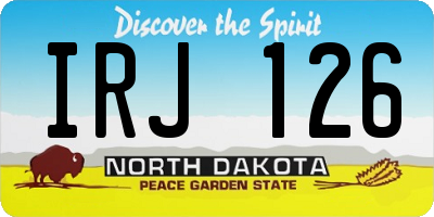 ND license plate IRJ126