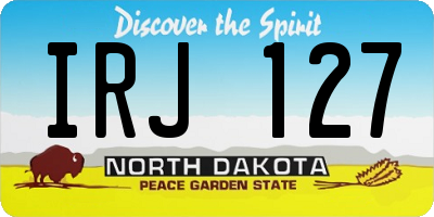 ND license plate IRJ127