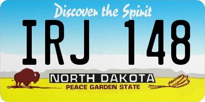 ND license plate IRJ148