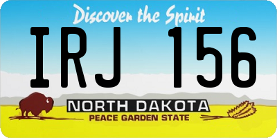 ND license plate IRJ156
