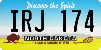 ND license plate IRJ174
