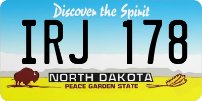 ND license plate IRJ178